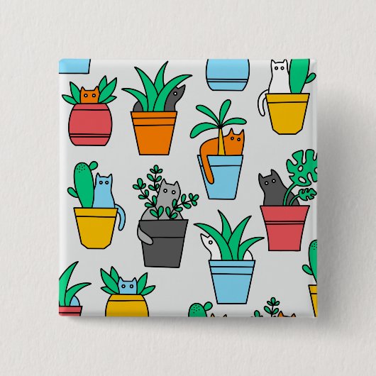 植木鉢の猫 缶バッジ (正面)