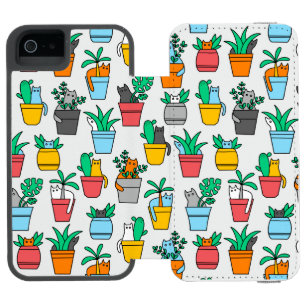 植木鉢の猫 iPhone SE/5/5sウォレットケース