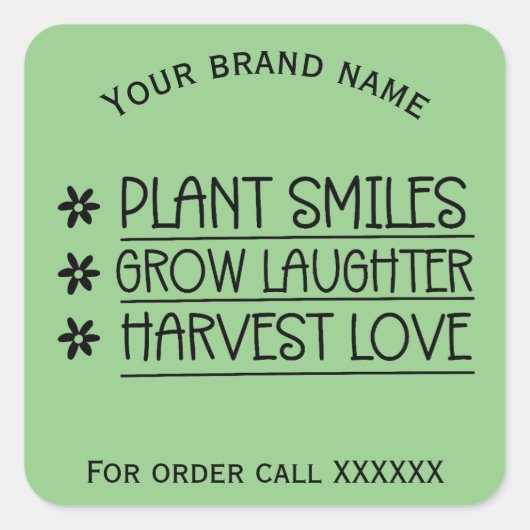 植栽ビジネスブランド名のシール スクエアシール (正面)