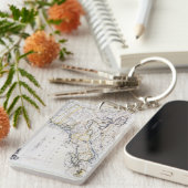 植民地アメリカ: 地図、c1770 キーホルダー (正面右)