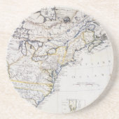 植民地アメリカ: 地図、c1770 コースター (正面)