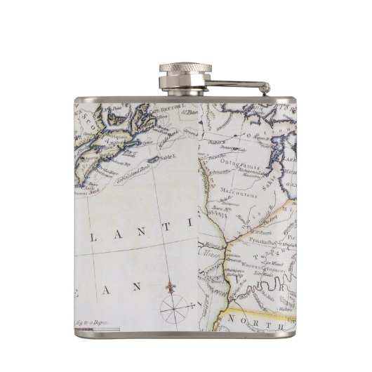 植民地アメリカ: 地図、c1770 フラスク (裏面)