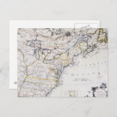 植民地アメリカ: 地図、c1770 ポストカード (正面/裏面)