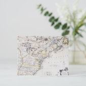 植民地アメリカ: 地図、c1770 ポストカード (スタンド正面)