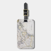 植民地アメリカ: 地図、c1770 ラゲッジタグ (正面縦)