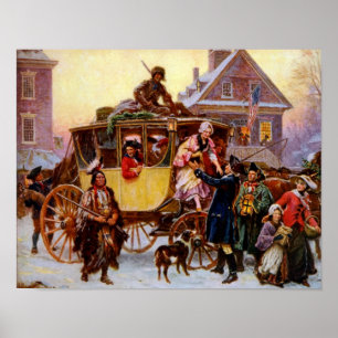 植民地クリスマスのプリント ポスター