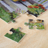 植民地国の家の米国旗のフロント・ポーチ ジグソーパズル (側面)