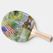 植民地国の家の米国旗のフロント・ポーチ 卓球ラケット (横)