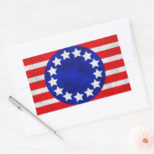 植民地星条旗のステッカー 長方形シール (封筒)