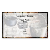 植民地時代の台所にある3つの鍋 マグネット名刺 (正面)