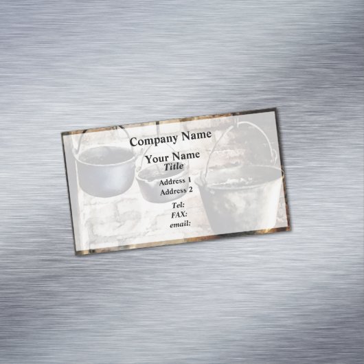 植民地時代の台所にある3つの鍋 マグネット名刺 (インサイチュ)