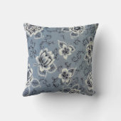 植民地青い花模様|の装飾用クッション クッション (裏面)