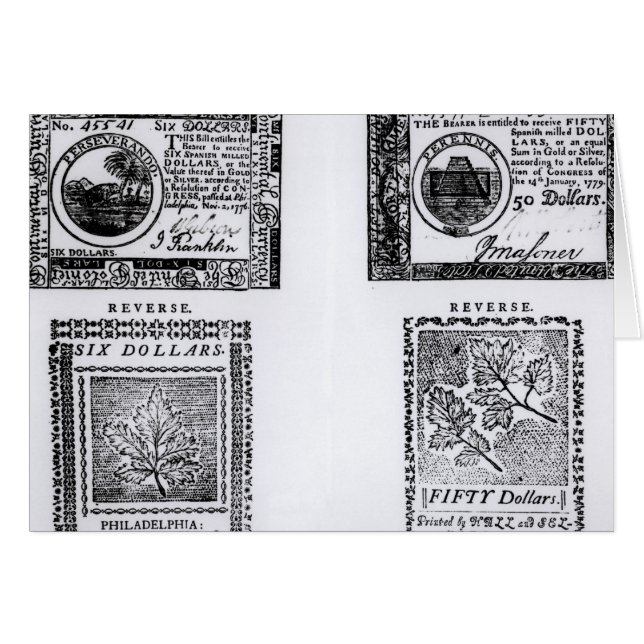 植民地6つのドル札 (正面横)