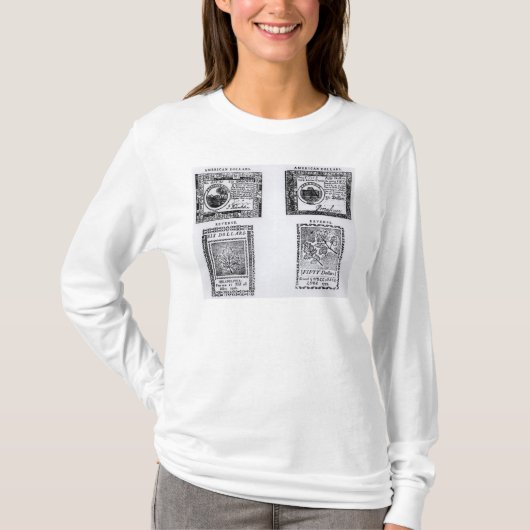 植民地6つのドル札 Tシャツ (正面)