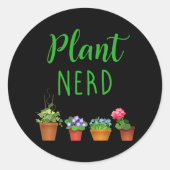 植物おたくおもしろいガーデニングとハウスプラント ラウンドシール (正面)