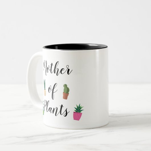 植物おもしろいの母レディーガーデナー ツートーンマグカップ (正面左)