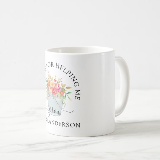 植物おもしろいポット「私の成長救済に感謝」 コーヒーマグカップ (正面右)