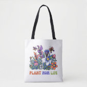 植物おもしろい母ライフインドアジャングル植物の恋人 トートバッグ (正面)