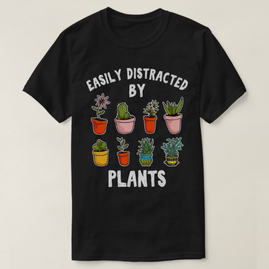 植物おもしろいLに容易に気を散らす庭師 Tシャツ (デザイン正面)