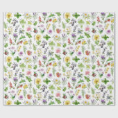 植物およびハーブのアルファベット ラッピングペーパー (フラット)