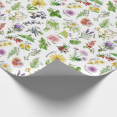 植物およびハーブのアルファベット ラッピングペーパー (角)