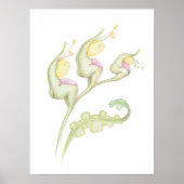 植物お洒落フローラファンタジーの水色 ポスター (正面)