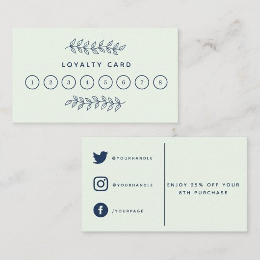 植物かわいらし屋、庭のロイヤリティカード。 ロイヤリティカード (正面/裏面)