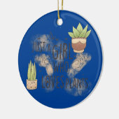 植物が大好きな少女かわいい園芸の趣味 セラミックオーナメント (左)