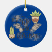 植物が大好きな少女かわいい園芸の趣味 セラミックオーナメント (裏面)