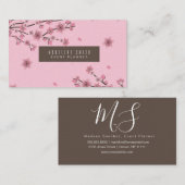 植物さくらんぼの花が散る花びらズピンクアート 名刺 (正面/裏面)