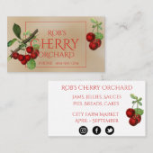 植物さくらんぼステム名刺 名刺 (正面/裏面)