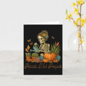 植物じゃない人 植物好き骸骨ガーデニングD カード (黄色い花)