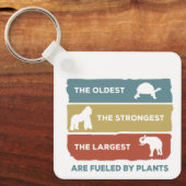植物で動くビーガン動物ふっ飛ぶ キーホルダー (正面)