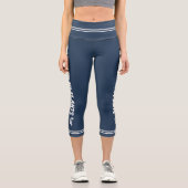 植物で動くビーガン青ミニマル カプリレギンス (正面)