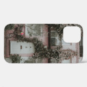 植物で覆わ絵を描れたピンクと白の家A Case-Mate iPhoneケース (裏面 (横))