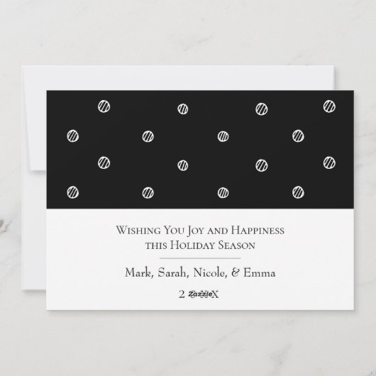 植物で飾られたノエル フラット ホリデー カード (裏面)