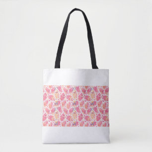 植物とのシームレスなパターン。フリーハンドスケッチ トートバッグ