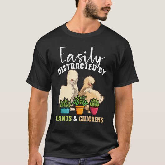 植物とシルキーに気を取られる Tシャツ (正面)