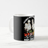 植物とシルキーに簡単に気を取られる C コーヒーマグカップ (正面左)