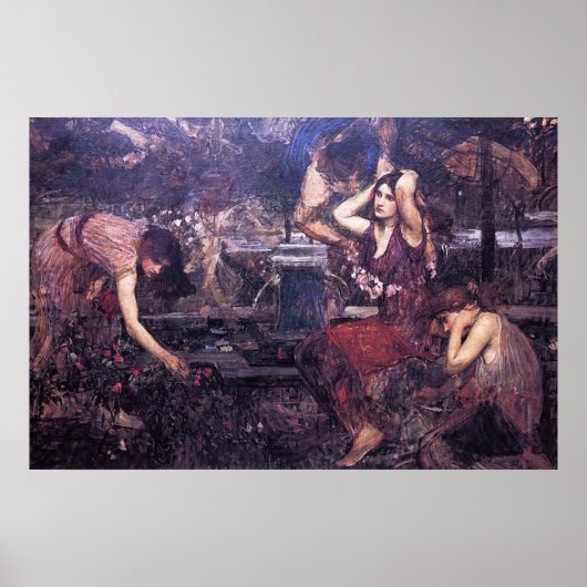 植物とゼフィラのスケッチ ポスター (正面)