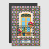 植物とタイルを持つリスボンハウスウィンドウ (正面/裏面)