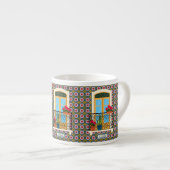 植物とタイルを持つリスボンハウスウィンドウ エスプレッソカップ (正面右)