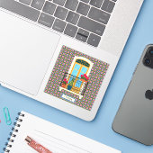 植物とタイルを持つリスボンハウスウィンドウ シール (ノートパソコンとiPhone)