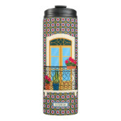 植物とタイルを持つリスボンハウスウィンドウ タンブラー (正面)