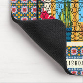 植物とタイルを持つリスボンハウスウィンドウ マウスパッド (コーナー)