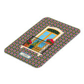 植物とタイルを持つリスボンハウスウィンドウ マグネット (左側)