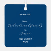 植物とタイルを持つリスボンハウスウィンドウ メタルオーナメント (裏面)