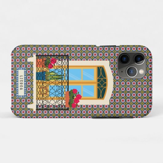 植物とタイルを持つリスボンハウスウィンドウ Case-Mate iPhoneケース (裏面(横))