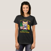 植物とタコスとゲームが大好きな猫好きパパ Tシャツ (正面フル)