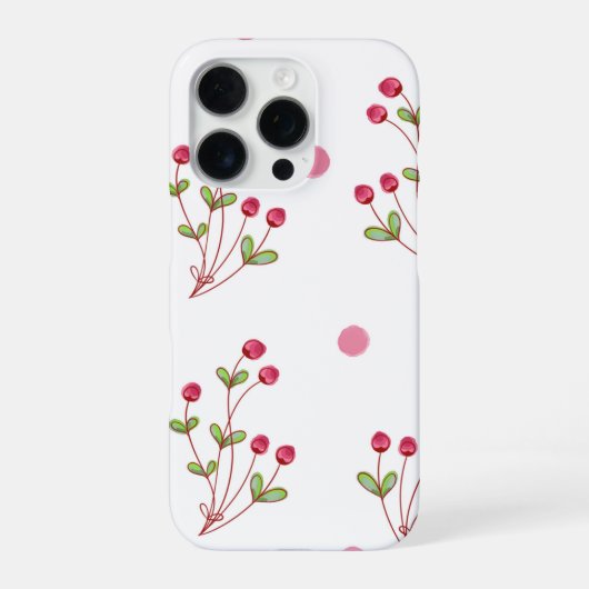 植物とドットのシームレスパターン iPhoneケース (裏面)
